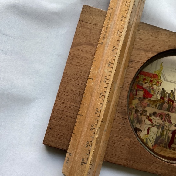 antique magic lantern slide Ancient Rome glass and wooden slide - Picture 8 of 8